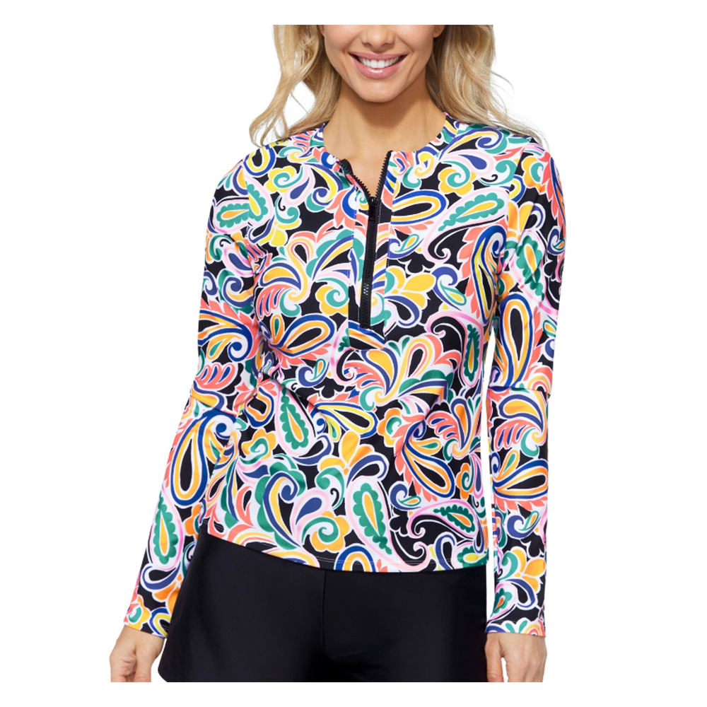 Island Escape Women Half-Zip Rashguard Multi Size S